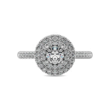 14K White Gold 1 Ct.Tw.Diamond Halo Engagement Ring