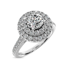 14K White Gold 1 Ct.Tw.Diamond Halo Engagement Ring