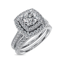 14K White Gold 1 Ct.Tw.Diamond Halo Engagement Ring