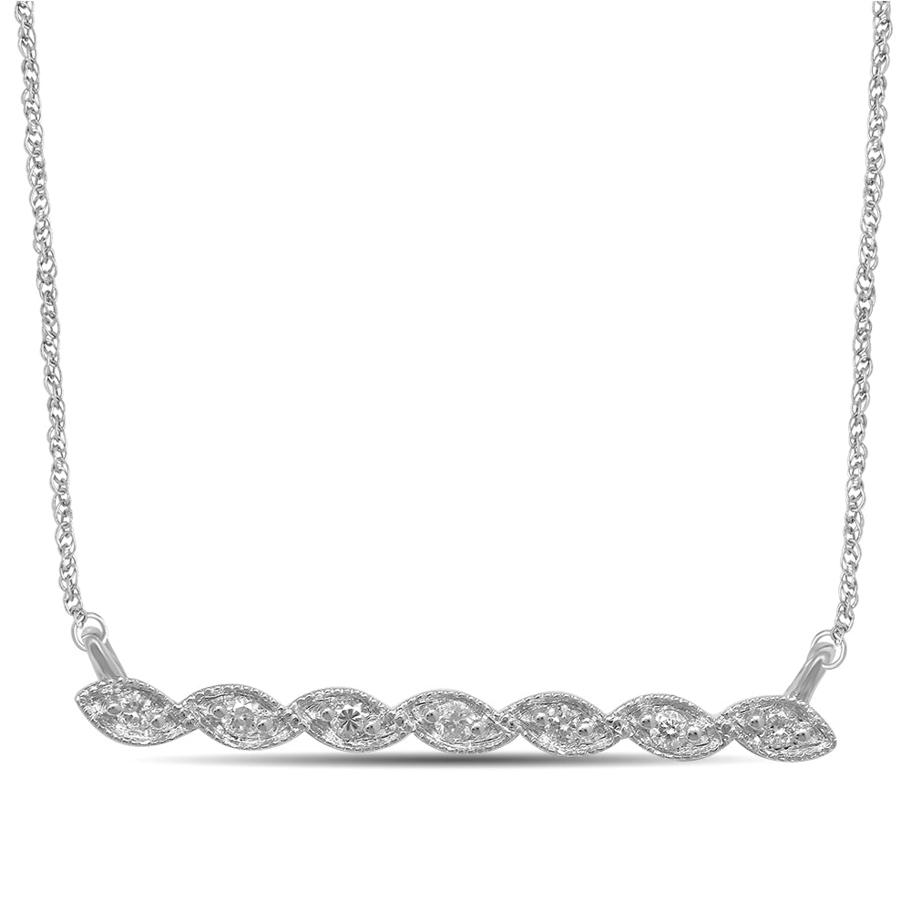 10K White Gold 1/20 Ctw Diamond Fashion Necklace