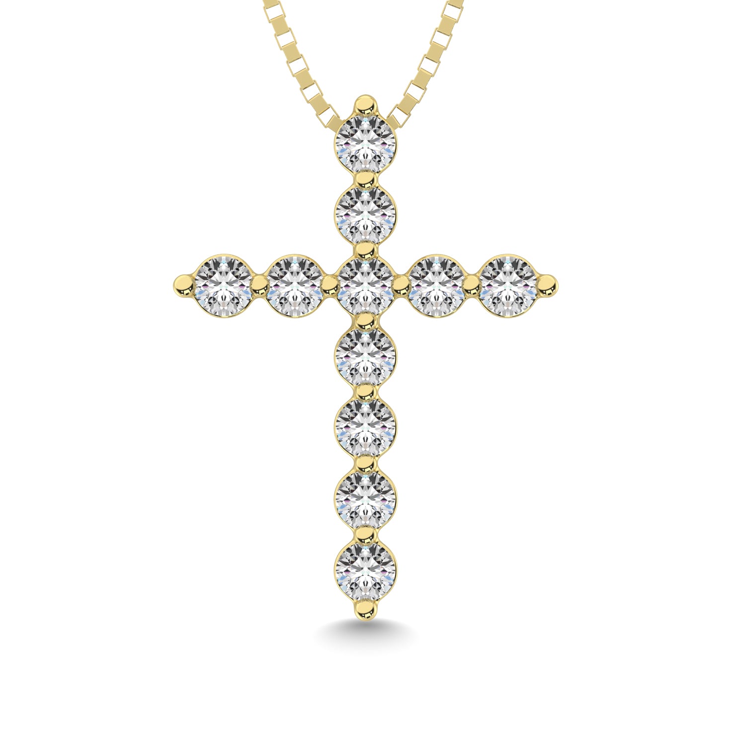 Shared Prong Diamond  1/5 Ct.Tw Cross Pendant.