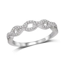 14K White Gold 1/6 Ct.Tw.Diamond Stackable Band