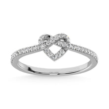 10K White Gold 1/6 Ctw Diamond Heart Ring