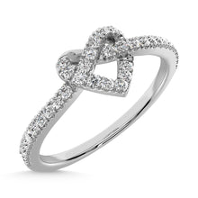 10K White Gold 1/6 Ctw Diamond Heart Ring