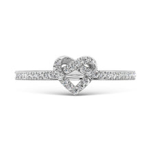 10K White Gold 1/6 Ctw Diamond Heart Ring