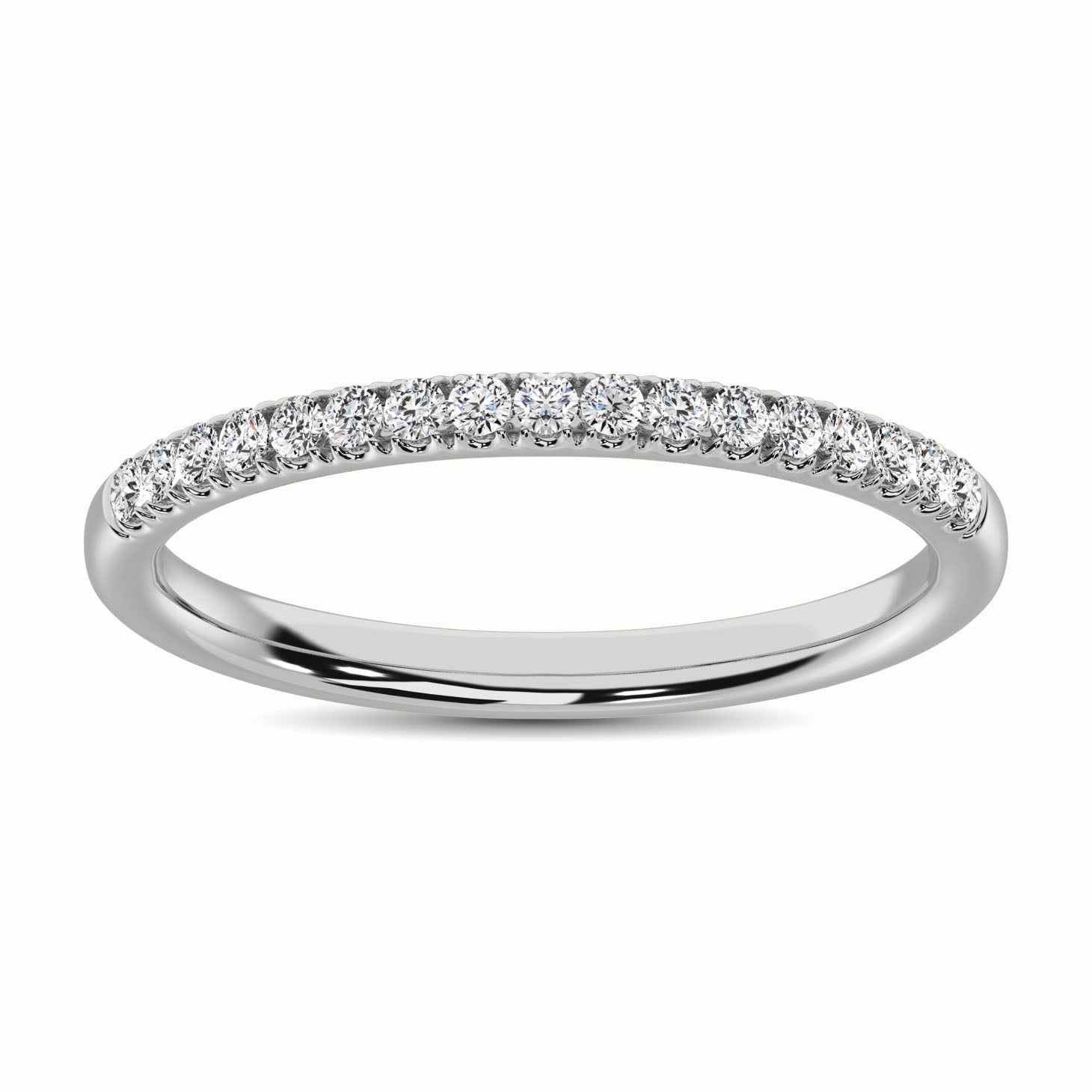 10K White Gold 1/10 Ct.Tw.Diamond Wedding Band - thediamondsq