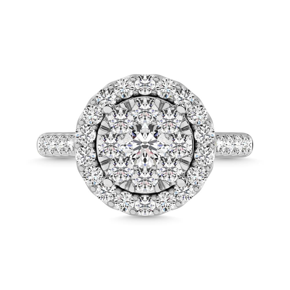 14K White Gold 1 1/2 Ctw Diamond Fashion Ring