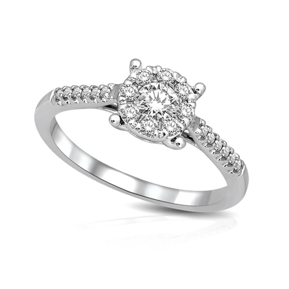 14K White Gold 3/4 Ctw Diamond Fashion Ring