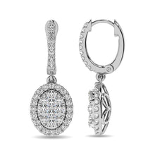 14K White Gold 1 Ctw Diamond Drop Earrings