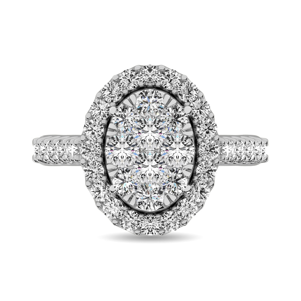 14K White Gold 1 Ctw Diamond Fashion Ring