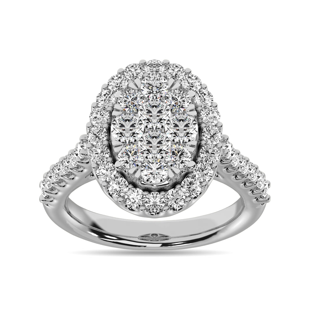 14K White Gold 1 Ctw Diamond Fashion Ring