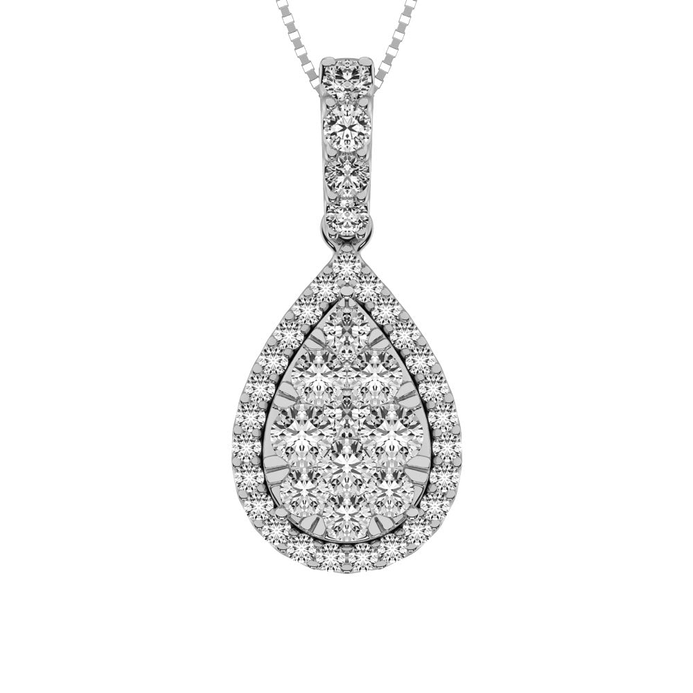 14K White Gold 5/8 Ctw Diamond Fashion Pendant