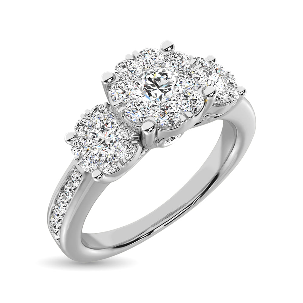 14K White Gold 2 Ct.Tw.Diamond Fashion Ring