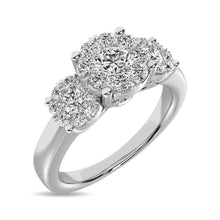 Diamond 7/8 Ct.Tw. Flower Engagement Ring in 14K White Gold