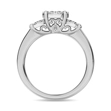 Diamond 7/8 Ct.Tw. Flower Engagement Ring in 14K White Gold