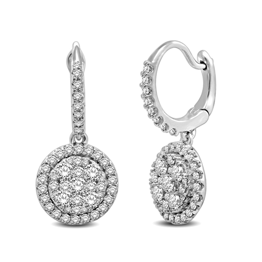 14K White Gold 2 1/10 Ctw Diamond Fashion Earrings
