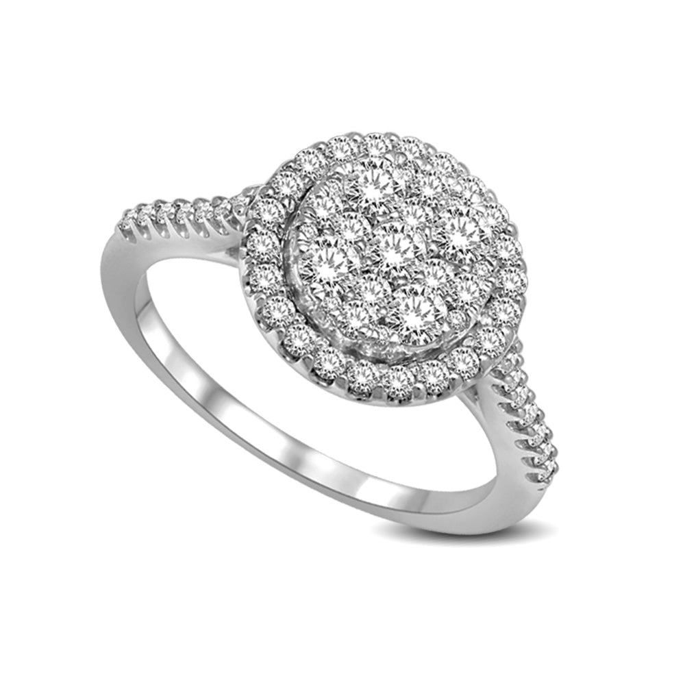 14K White Gold 1 5/8 Ctw Diamond Fashion Ring