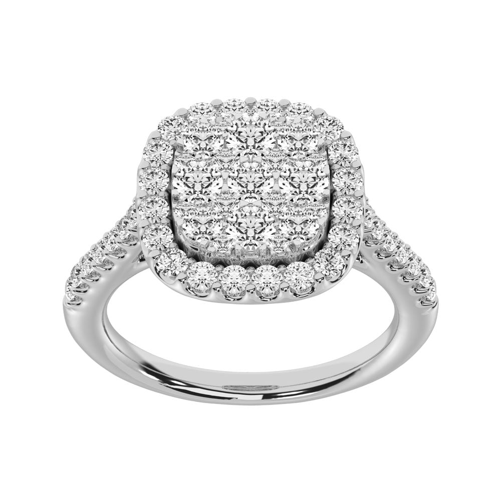 14K White Gold 1 1/5 Ctw Diamond Fashion Ring
