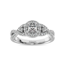 14K White Gold 1 Ct.Tw.Diamond Halo Engagement Ring