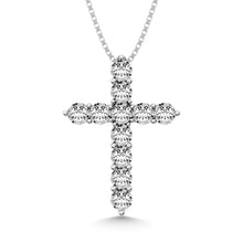 10K White Gold 1/10 Ct.Tw.Diamond Cross Pendant