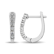 10K White Gold 1/5 Ct.Tw.Diamond Hoop Earrings