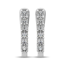 10K White Gold 1/5 Ct.Tw.Diamond Hoop Earrings