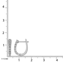10K White Gold 1/5 Ct.Tw.Diamond Hoop Earrings