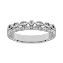 10k White Gold 1/10 Ct.Tw.Diamond Stackable Band