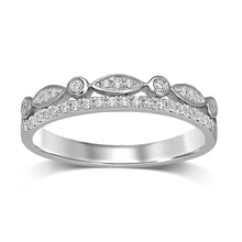 10k White Gold 1/6 Ct.Tw.Diamond Stackable Band