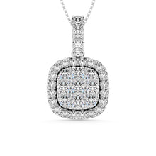14K White Gold 1/2 Ctw Invisible Diamond Fashion Pendant