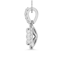 14K White Gold 1/2 Ctw Invisible Diamond Fashion Pendant