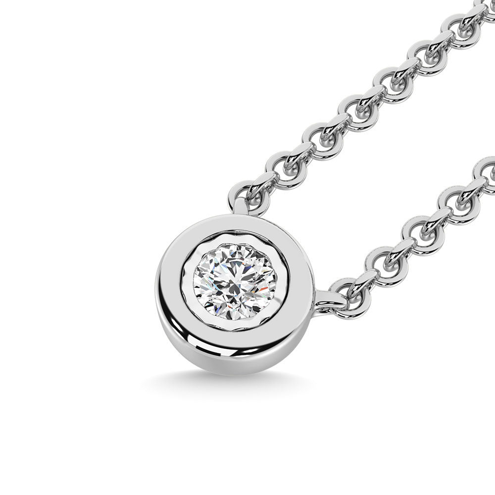 Diamond 1/10 Ct.Tw. Solitaire Necklace in 10K White Gold