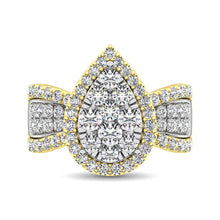 Diamond 1 Ct.Tw. Pear Shape Two Tone Engagement Ring