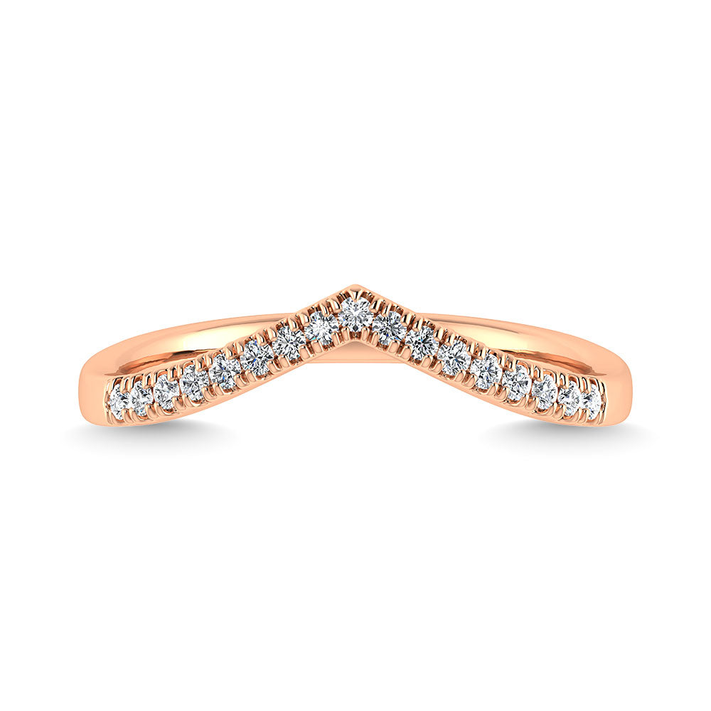 Diamond 1/6 Ct.Tw. Chevron Band in 14K Rose Gold