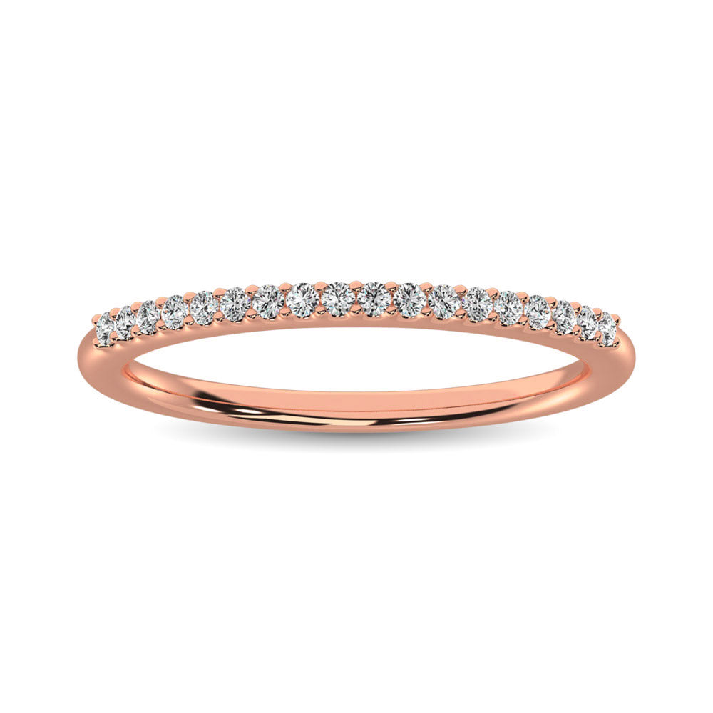 10K Rose Gold 1/10 Ctw Diamond Wedding Ring