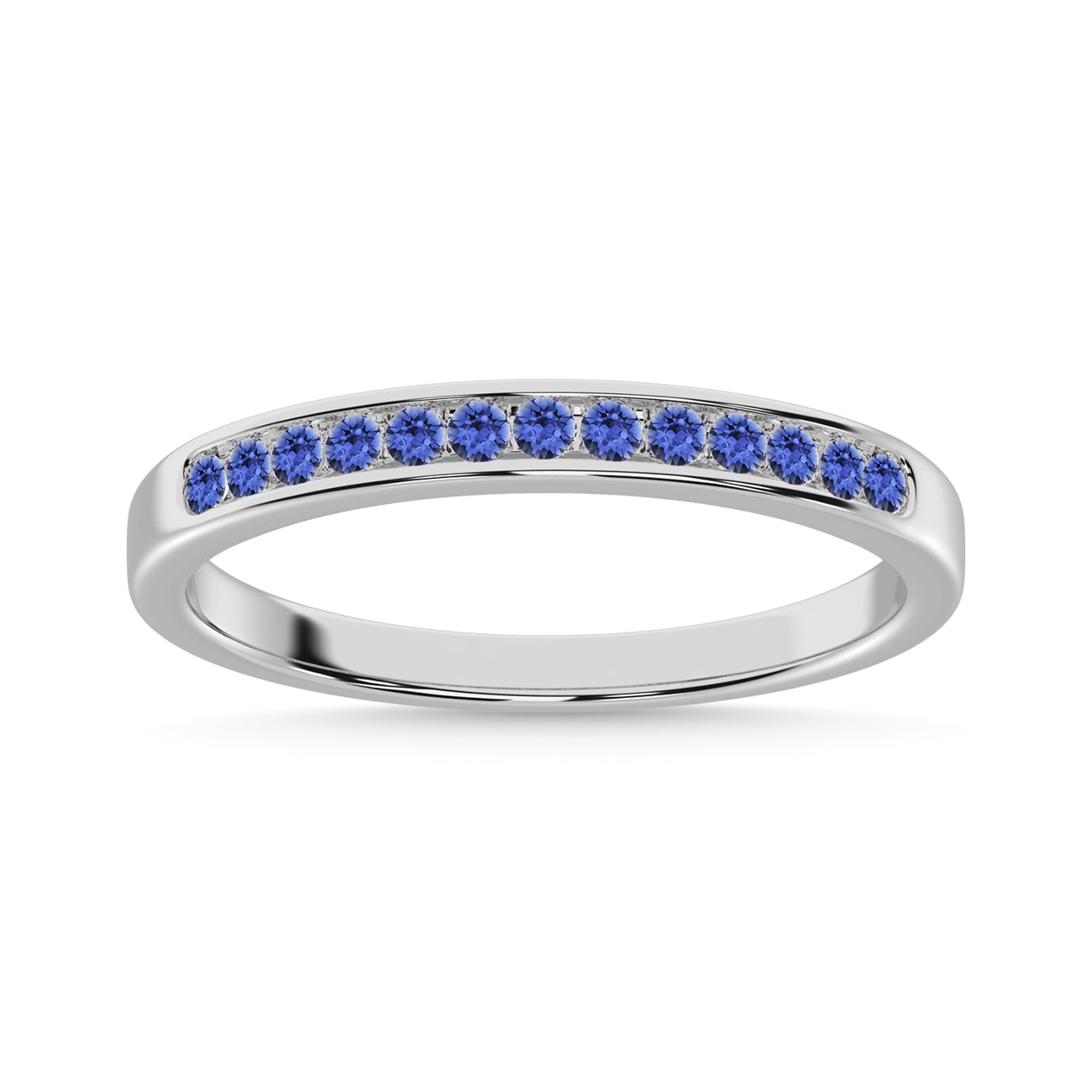 Tanzainte 1/4 Ct.Tw. Ladies Machine Band in 14K White Gold