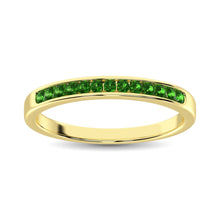 14K Yellow Gold 1/5 Ctw Tsavorite Machine Band