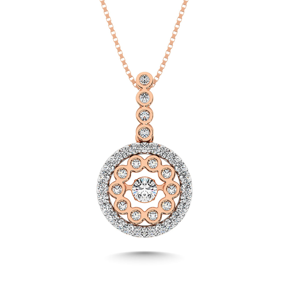 10K Two Tone 1/2 Ctw Diamond Fashion Pendant