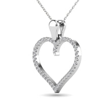 10K White Gold 1/6 Ctw Diamond Heart Pendant