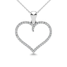 10K White Gold 1/6 Ctw Diamond Heart Pendant