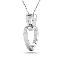 10K White Gold 1/10 Ctw Diamond Heart Pendant