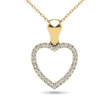 10K Yellow Gold 1/10 Ctw Diamond Heart Pendant