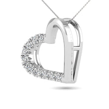 10K White Gold 1/10 Ctw Diamond Heart Pendant