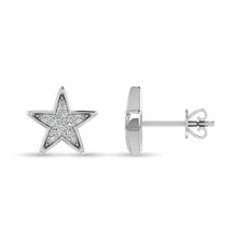 10K White Gold 1/20 Ctw Diamond Twinkle Star Earrings