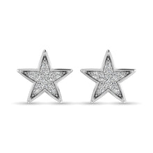 10K White Gold 1/20 Ctw Diamond Twinkle Star Earrings