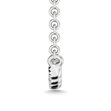 Diamond 1/10 Ct.Tw. And Blue Sapphire Necklace in 10K White Gold - thediamondsq