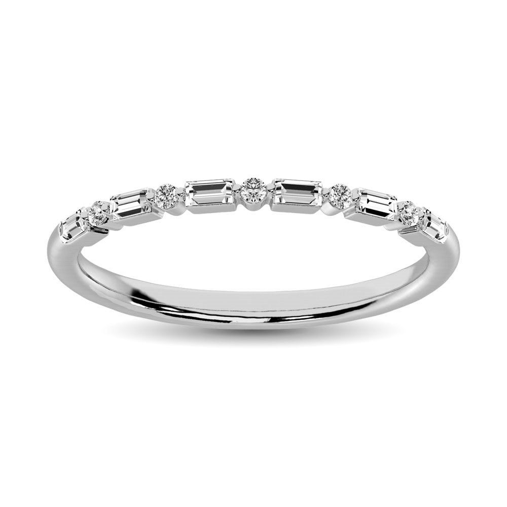 14K White Gold 1/10 Ctw Diamond Stackable Ring