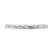 Diamond 1/10 Ct.Tw. Round and Baguette Stackable Ring in 14K White Gold