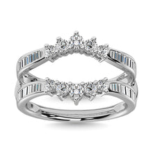 Diamond 3/4 Ct.Tw. Round and Baguette Wraps and Enhancer in 14K White Gold