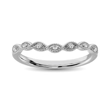 10K White Gold 1/20 Ctw Diamond Stackable Ring